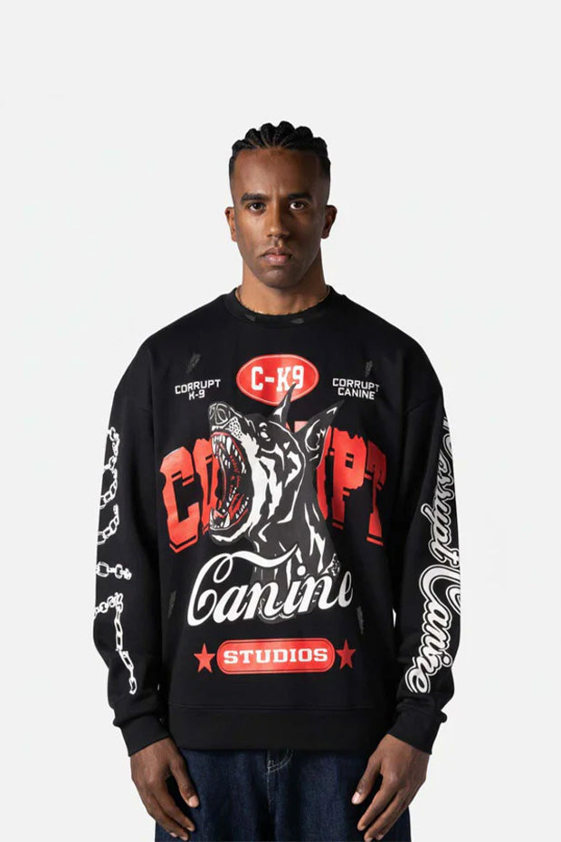 C-K9 SAVAGE DOG GRAPHIC CREWNECK SWEATSHIRT