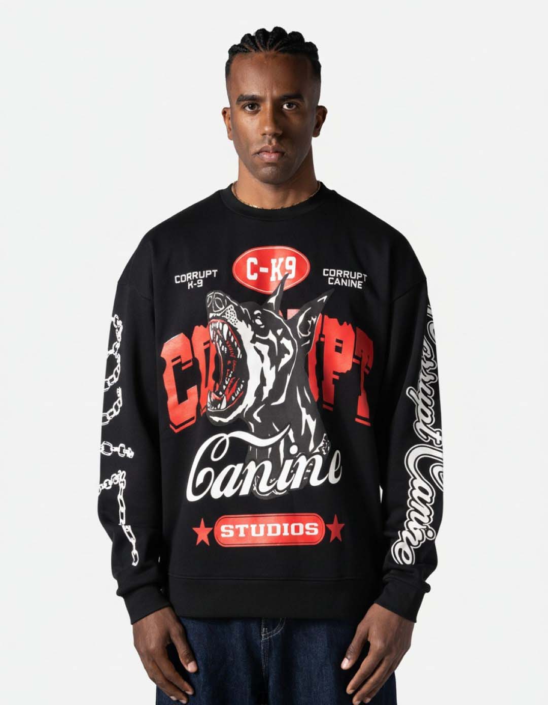 C-K9 SAVAGE DOG GRAPHIC CREWNECK SWEATSHIRT