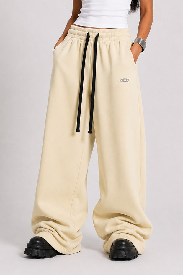 WIDE LEG FLEECE OFF GRID SWEATPANTS WITH DRAWSTRING