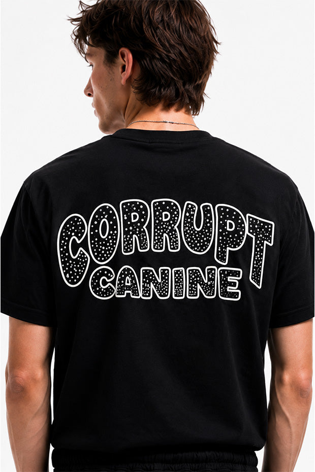 CORRUPT CANINE RHINESTONE ALIEN GRAPHIC BOXY T-SHIRT & WIDE-LEG SWEATPANTS SET