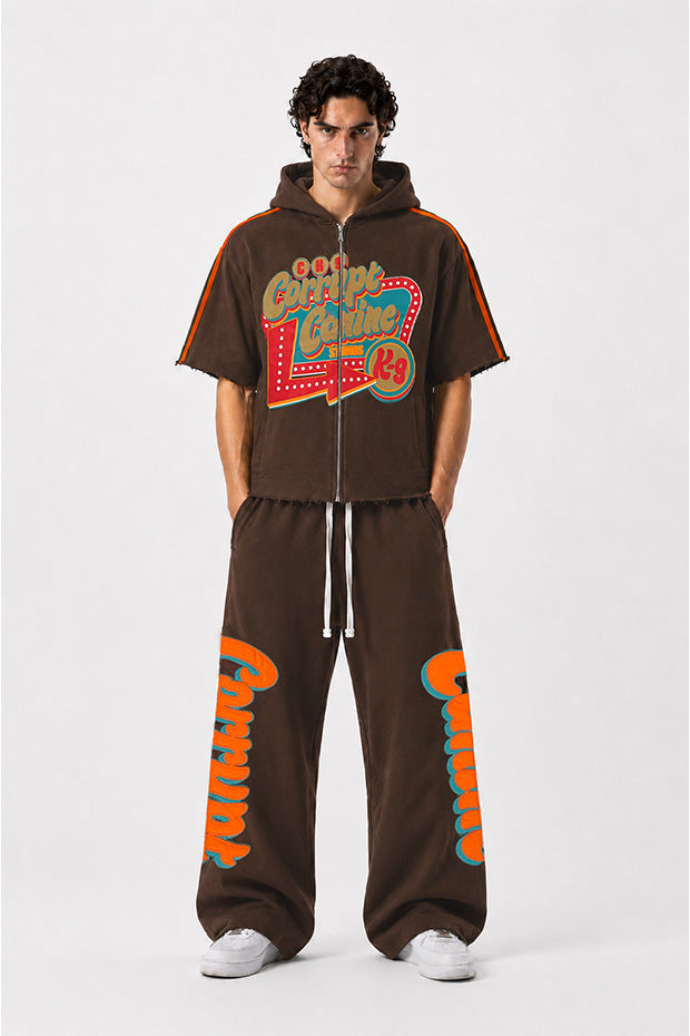 CORRUPT CANINE RETRO LEAGUE WIDE LEG SWEATPANTS