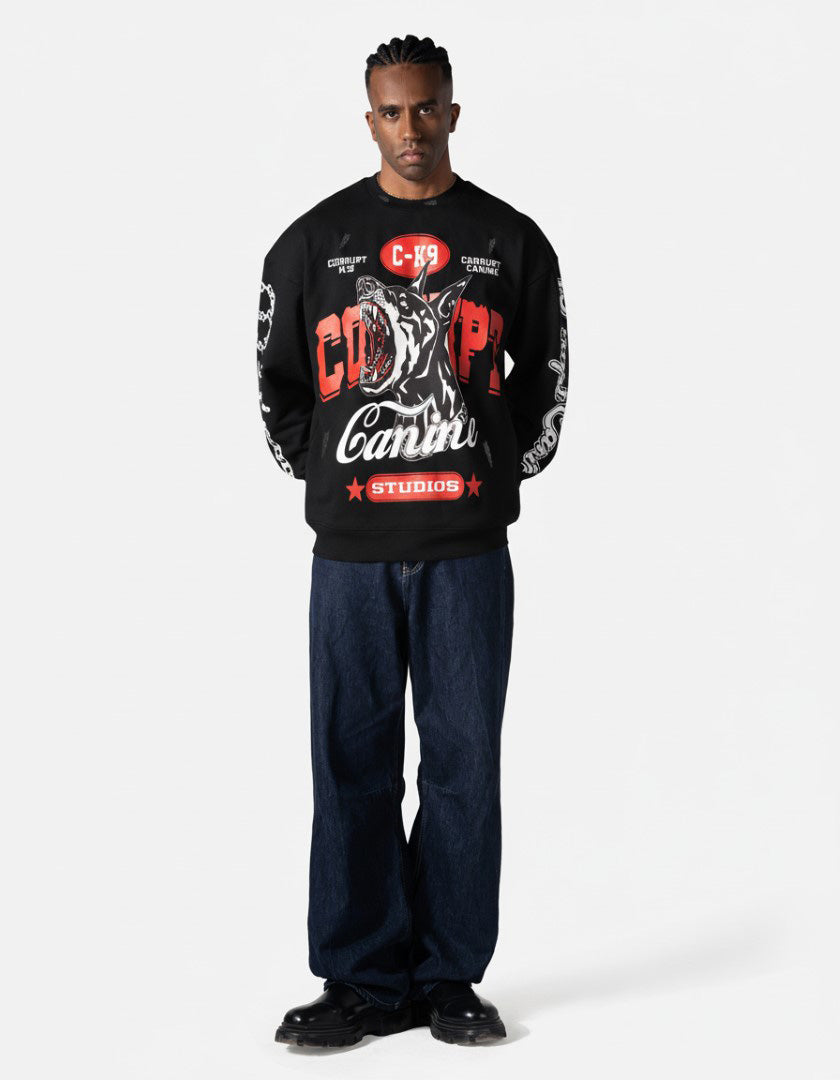 C-K9 SAVAGE DOG GRAPHIC CREWNECK SWEATSHIRT