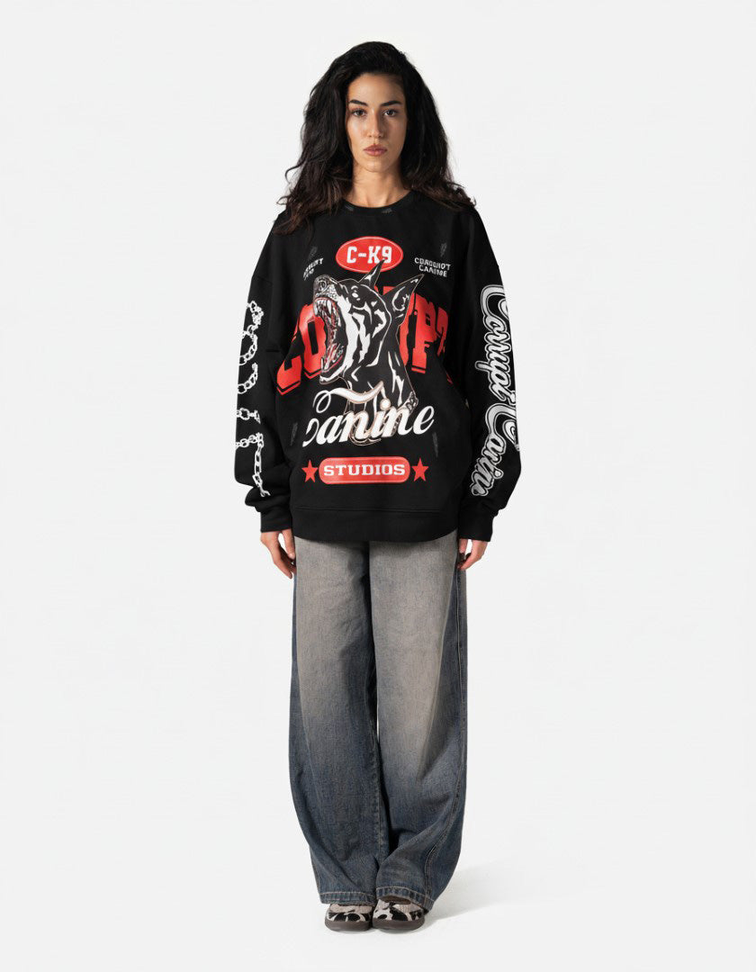 C-K9 SAVAGE DOG GRAPHIC CREWNECK SWEATSHIRT