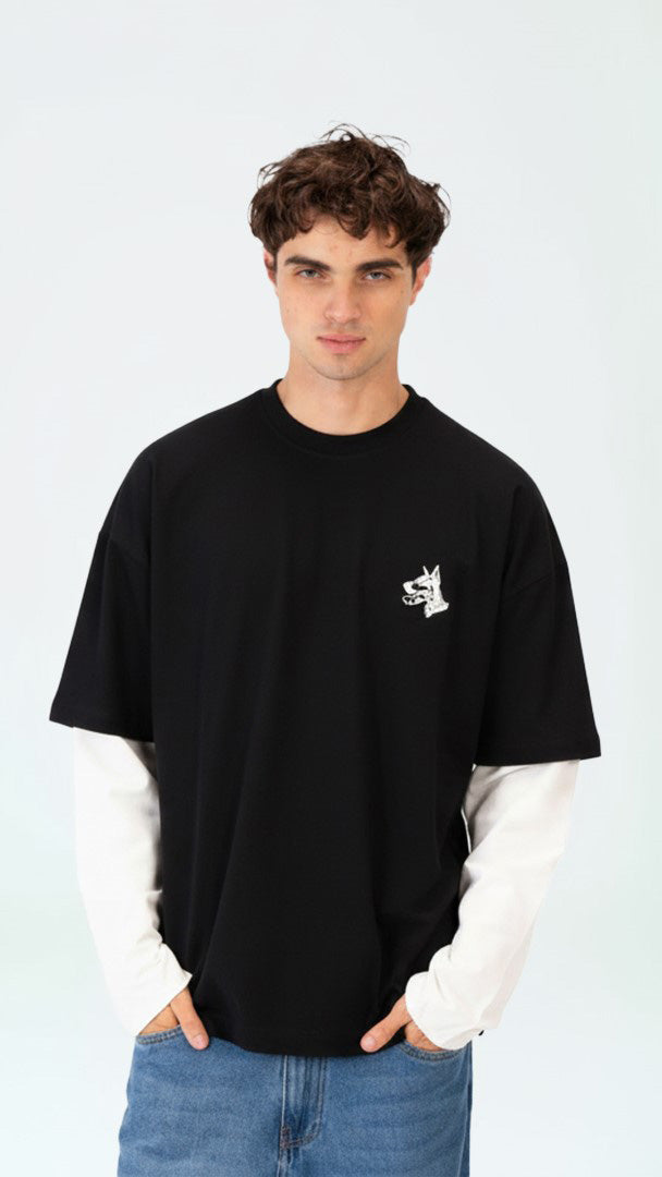 DOGY PRINT ROUNDED LONG SLEEVED CORRUPTK9 SWEATSHIRT