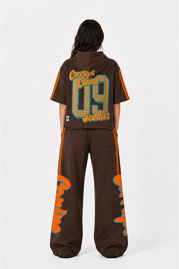 CORRUPT CANINE RETRO LEAGUE WIDE LEG SWEATPANTS