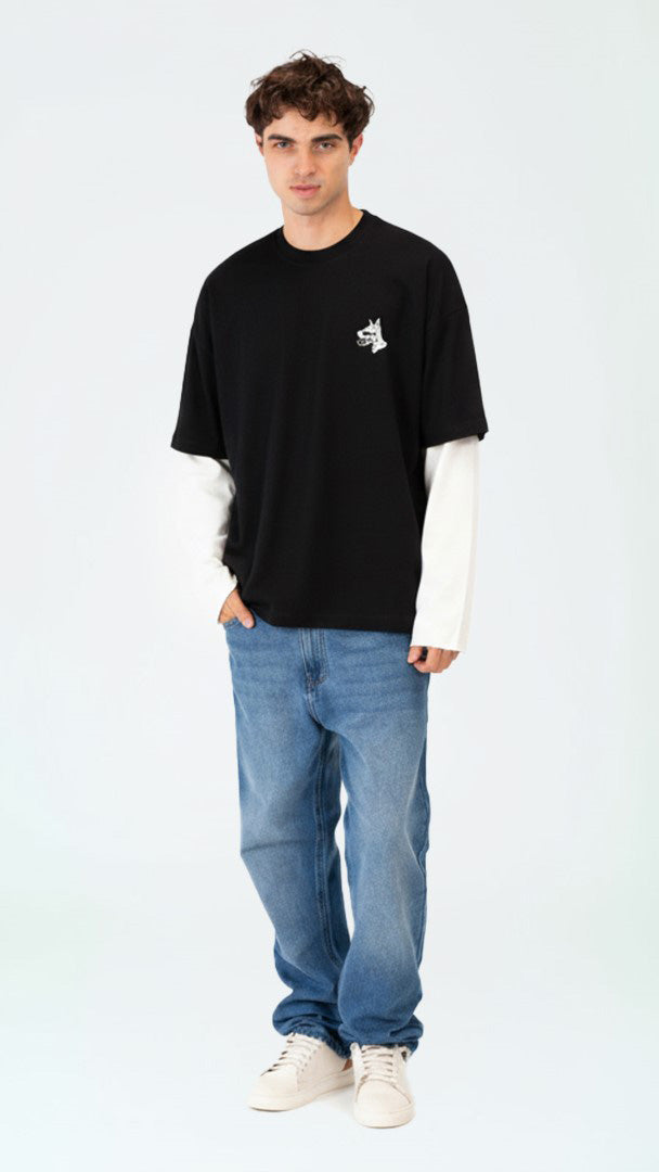 DOGY PRINT ROUNDED LONG SLEEVED CORRUPTK9 SWEATSHIRT