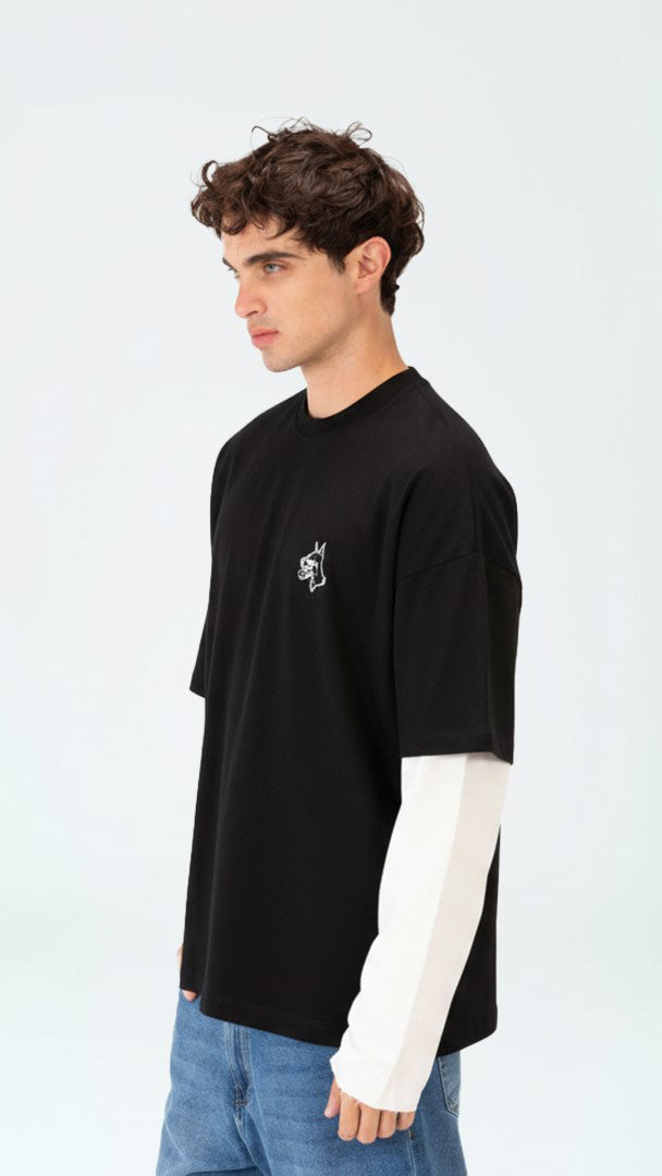 DOGY PRINT ROUNDED LONG SLEEVED CORRUPTK9 SWEATSHIRT