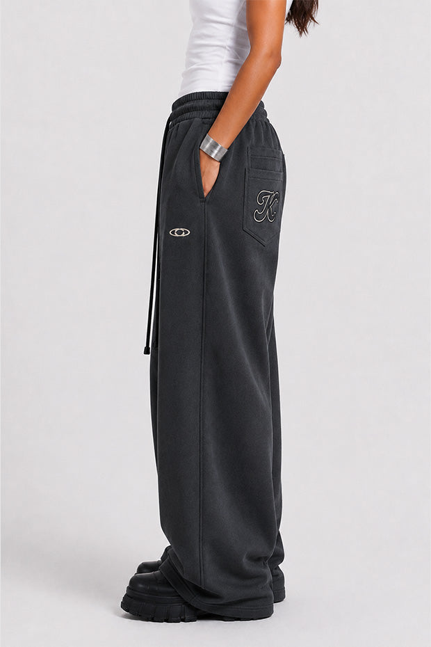 WIDE LEG FLEECE OFF GRID SWEATPANTS WITH DRAWSTRING