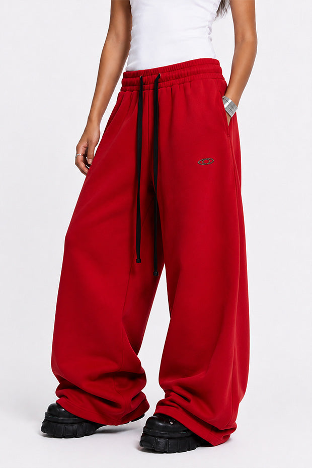 WIDE LEG FLEECE OFF GRID SWEATPANTS WITH DRAWSTRING