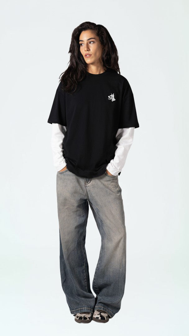 DOGY PRINT ROUNDED LONG SLEEVED CORRUPTK9 SWEATSHIRT