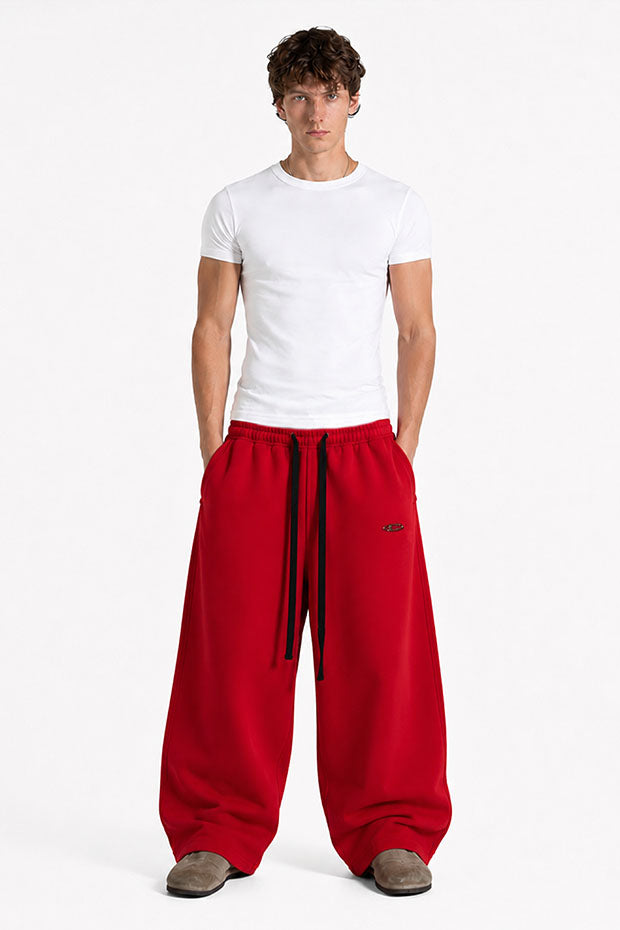 WIDE LEG FLEECE OFF GRID SWEATPANTS WITH DRAWSTRING