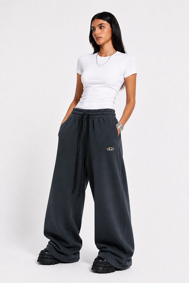 WIDE LEG FLEECE OFF GRID SWEATPANTS WITH DRAWSTRING