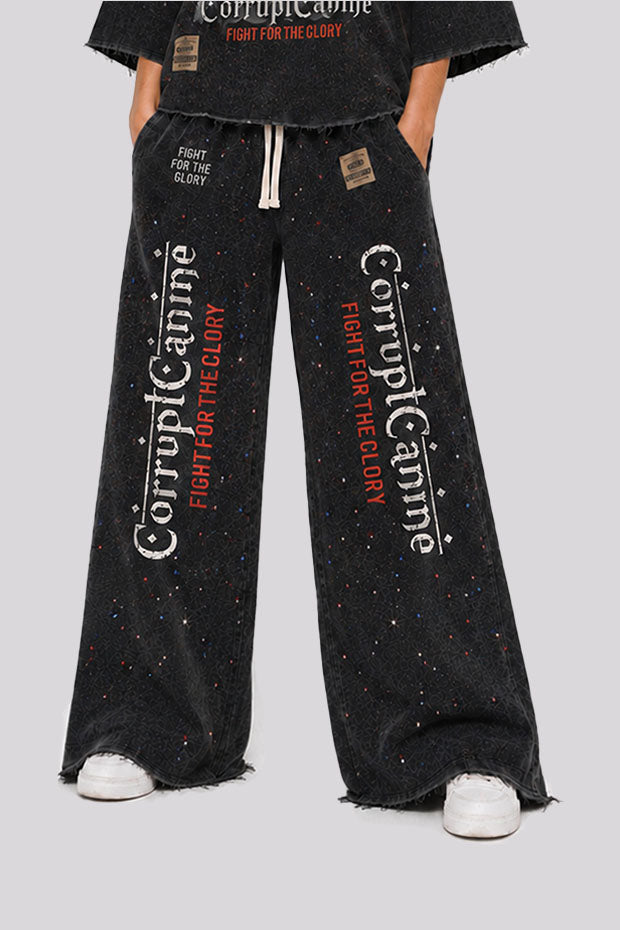 FIGHT FOR THE GLORY  BOLD GRAPHIC ENERGY IN A RELAXED WIDE LEG FIT