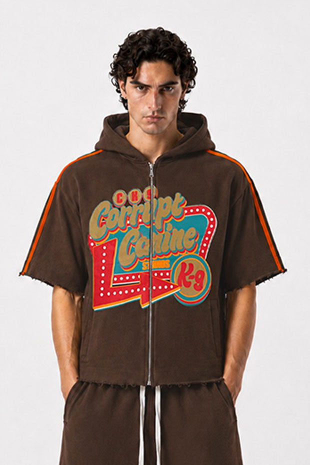 OLD SCHOOL LEAGUE GRAPHIC T-SHIRT WITH ROUND CAP SLEEVES