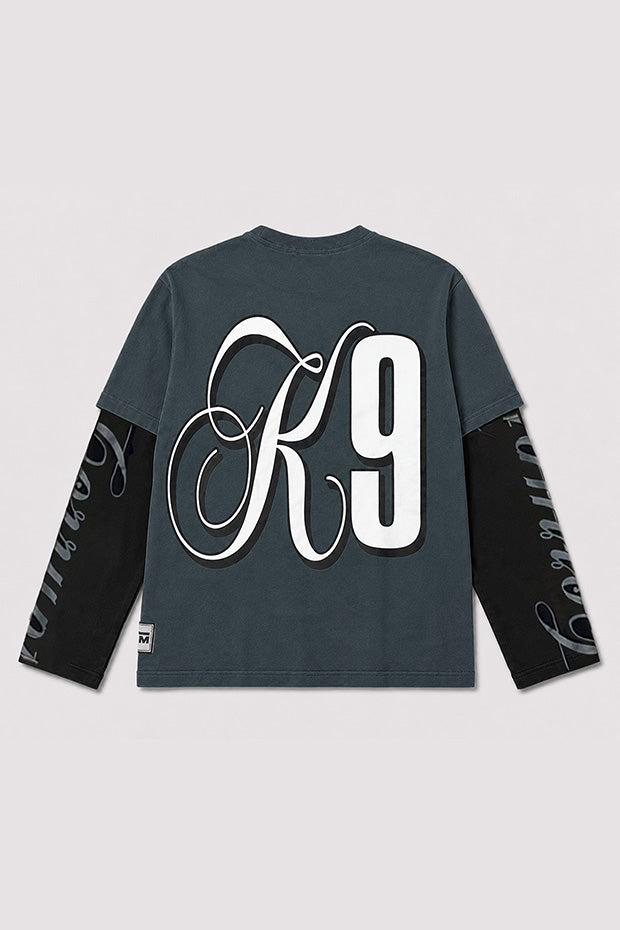CORRUPT K9 TWO TONE LAYERED T-SHIRT WITH CONNECTED SLEEVE