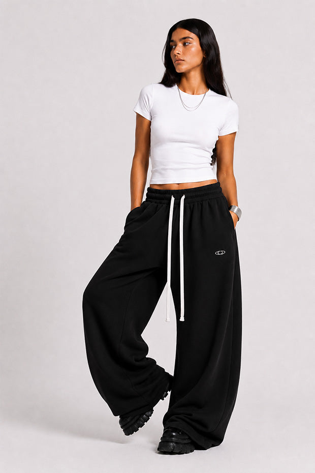 WIDE LEG FLEECE OFF GRID SWEATPANTS WITH DRAWSTRING