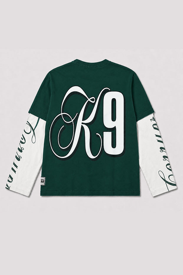 CORRUPT K9 TWO TONE LAYERED T-SHIRT WITH CONNECTED SLEEVE