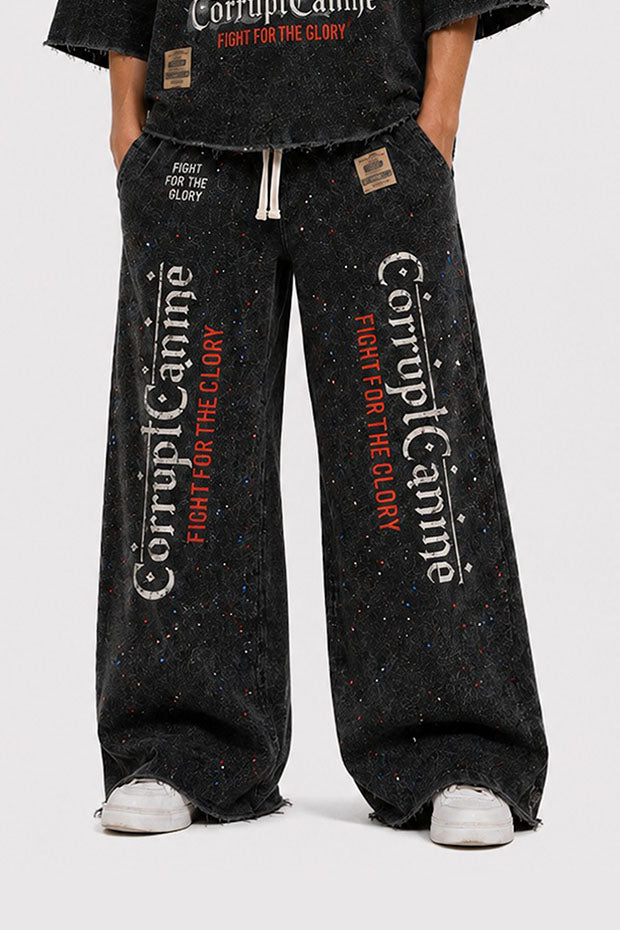 FIGHT FOR THE GLORY  BOLD GRAPHIC ENERGY IN A RELAXED WIDE LEG FIT