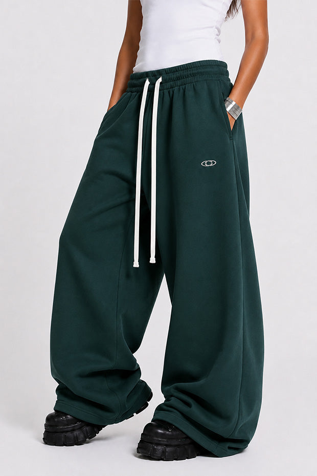 WIDE LEG FLEECE OFF GRID SWEATPANTS WITH DRAWSTRING
