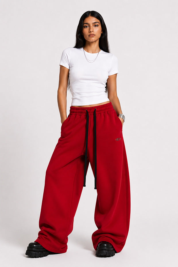 WIDE LEG FLEECE OFF GRID SWEATPANTS WITH DRAWSTRING