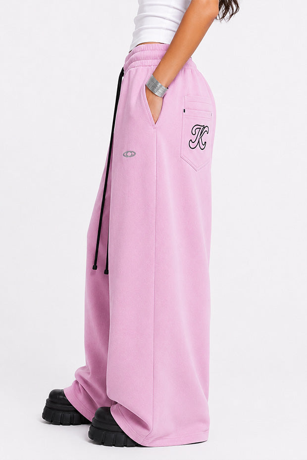 WIDE LEG FLEECE OFF GRID SWEATPANTS WITH DRAWSTRING