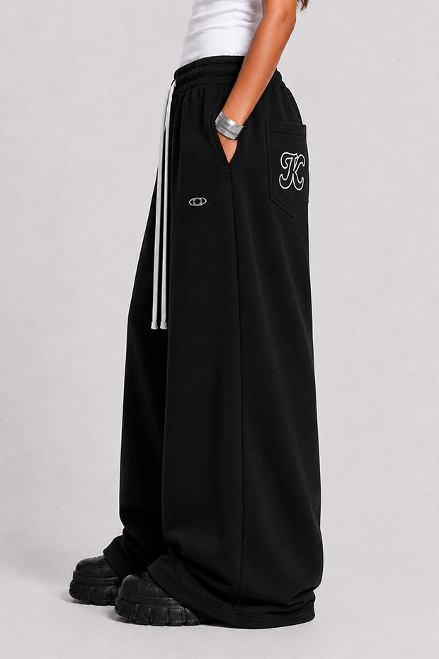 WIDE LEG FLEECE OFF GRID SWEATPANTS WITH DRAWSTRING