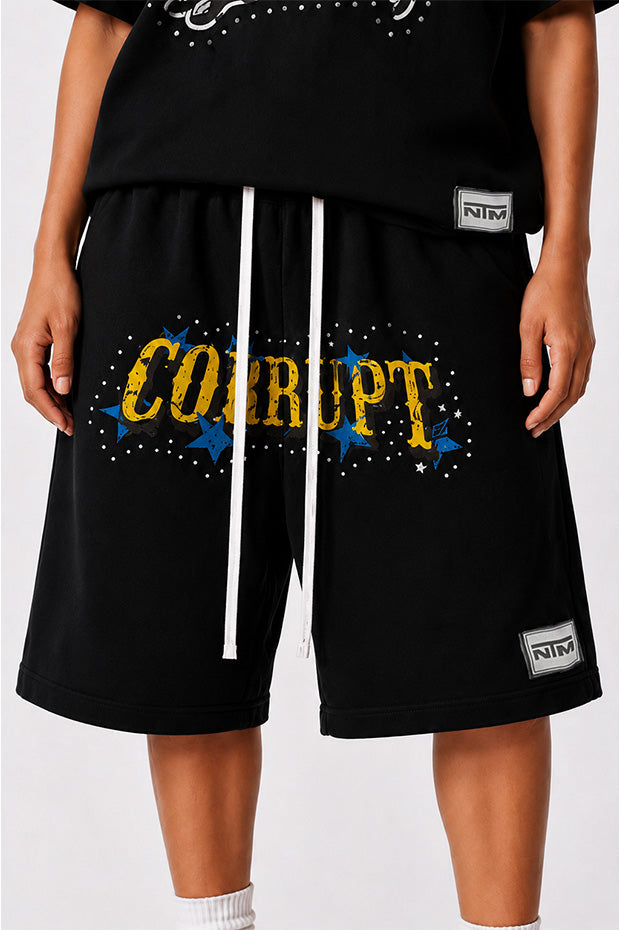 CORRUPT CANINE RUNNING DOG GRAPHIC RHINESTONE BOXY SET