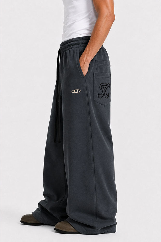 WIDE LEG FLEECE OFF GRID SWEATPANTS WITH DRAWSTRING
