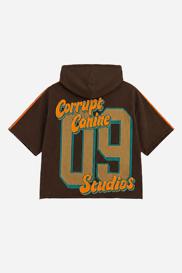 OLD SCHOOL LEAGUE GRAPHIC T-SHIRT WITH ROUND CAP SLEEVES
