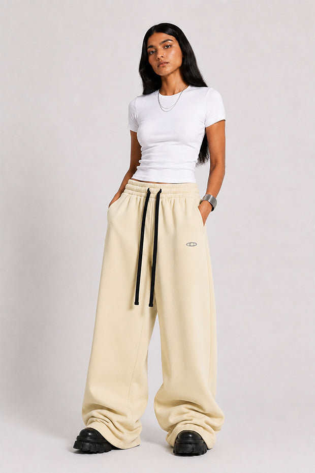 WIDE LEG FLEECE OFF GRID SWEATPANTS WITH DRAWSTRING