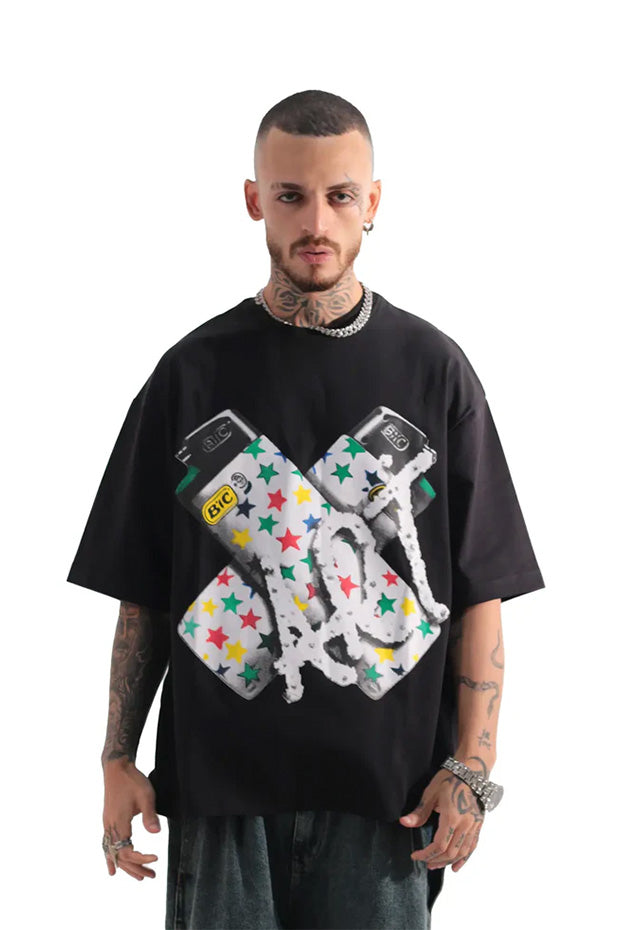 BOXY FIT TEE WITH PRINT