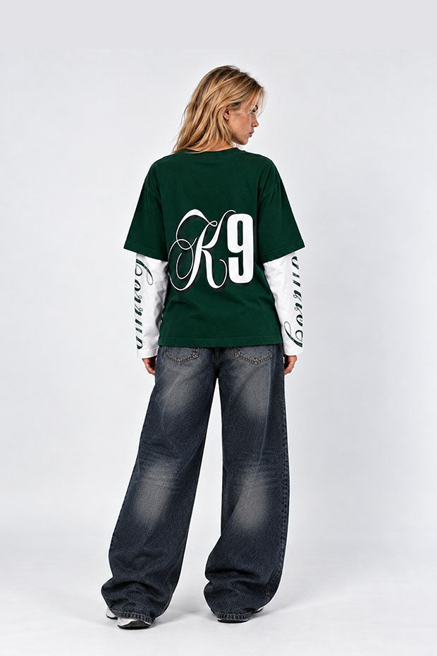 CORRUPT K9 TWO TONE LAYERED T-SHIRT WITH CONNECTED SLEEVE