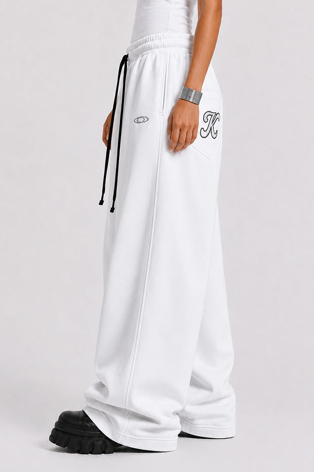 WIDE LEG FLEECE OFF GRID SWEATPANTS WITH DRAWSTRING