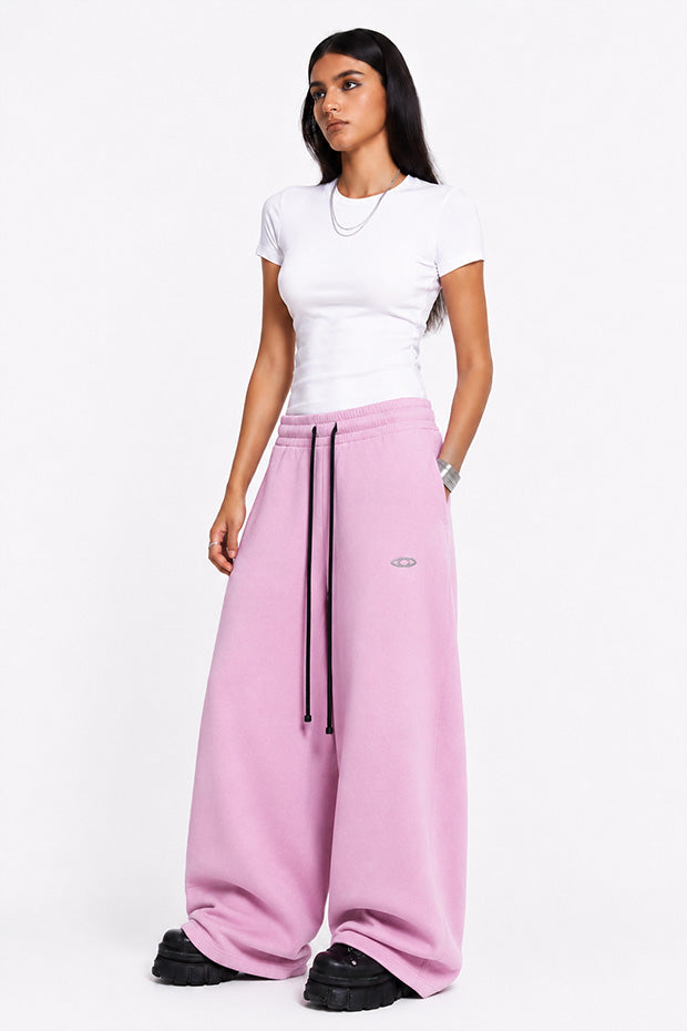 WIDE LEG FLEECE OFF GRID SWEATPANTS WITH DRAWSTRING