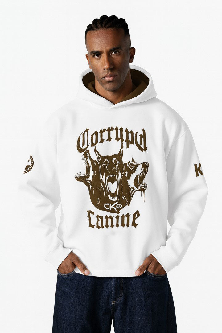 CORRUPT CANINE SAVAGE PRINT OVERSIZED HOODIE