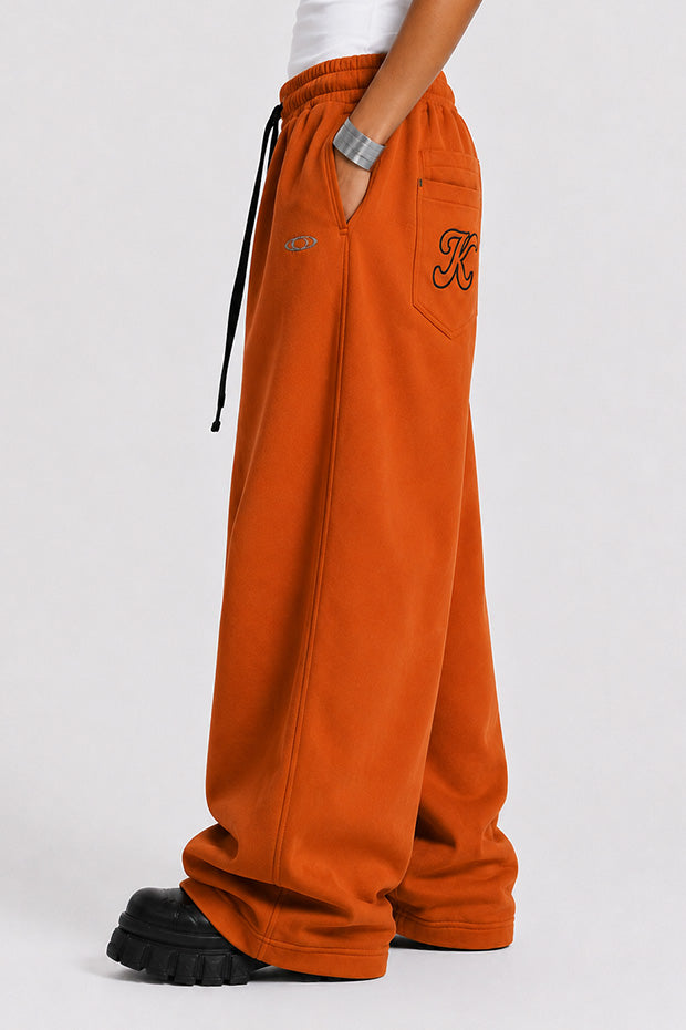 WIDE LEG FLEECE OFF GRID SWEATPANTS WITH DRAWSTRING