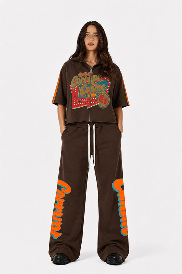 CORRUPT CANINE RETRO LEAGUE WIDE LEG SWEATPANTS