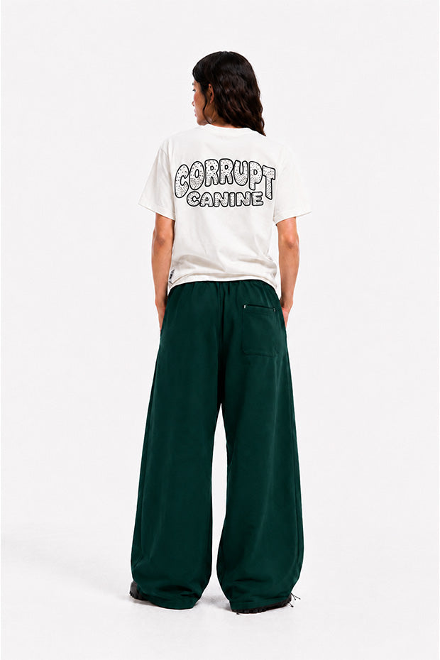 CORRUPT CANINE RHINESTONE ALIEN GRAPHIC BOXY T-SHIRT & WIDE-LEG SWEATPANTS SET