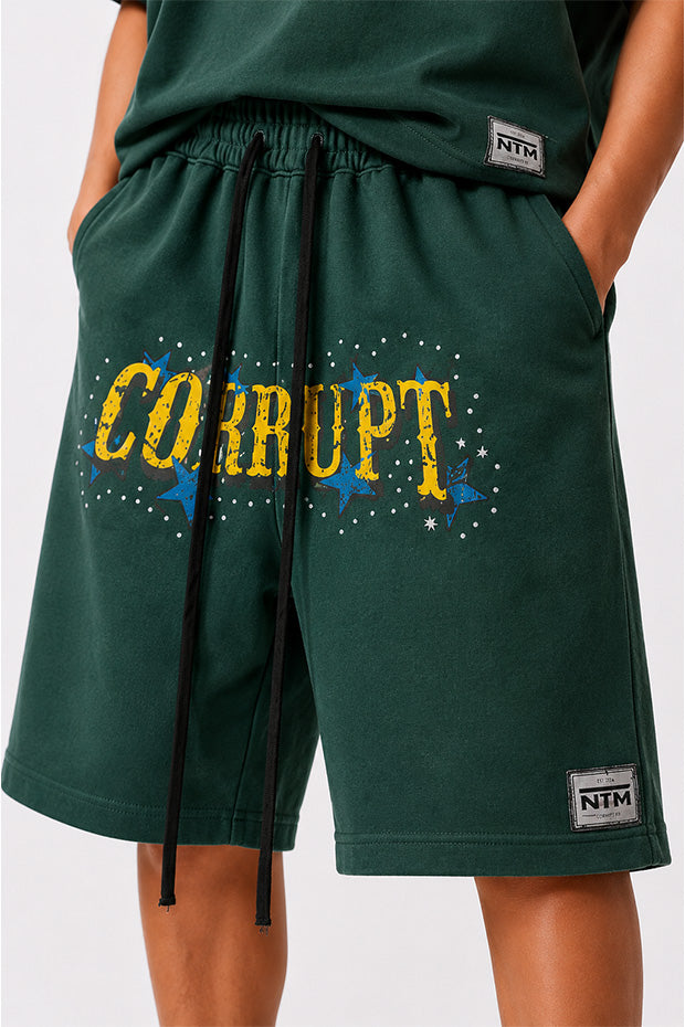 CORRUPT CANINE RUNNING DOG GRAPHIC RHINESTONE BOXY SET