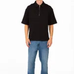 HALF ZIP POLO NECK T-SHIRT