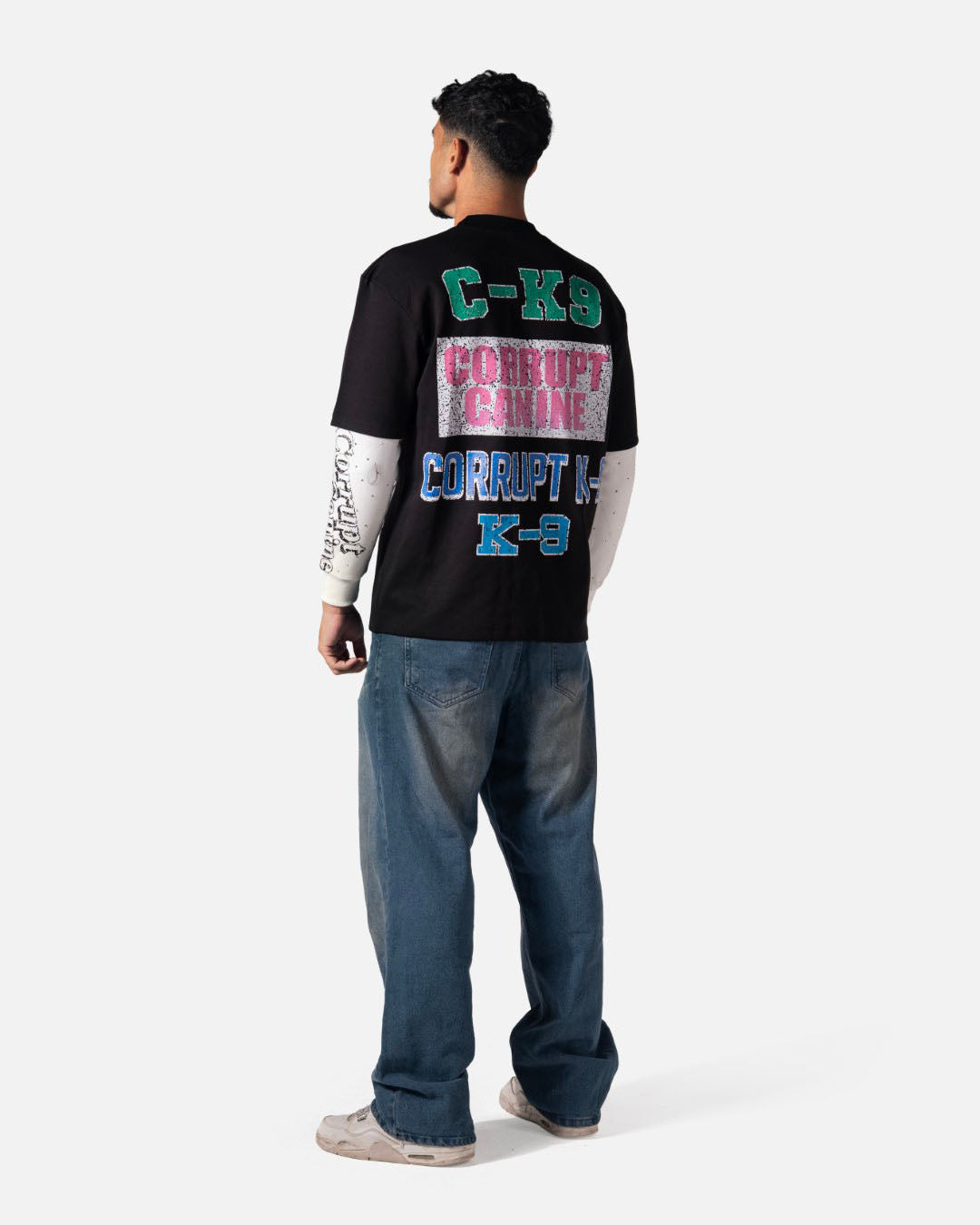 C-K9 DUAL SHADE DOUBLE LAYER RHINESTONE SWEATSHIRT