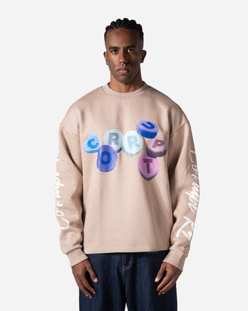 RHINESTONE Corrupt K9 ROUND NECK LONG SLEEVE SWEATSHIRT