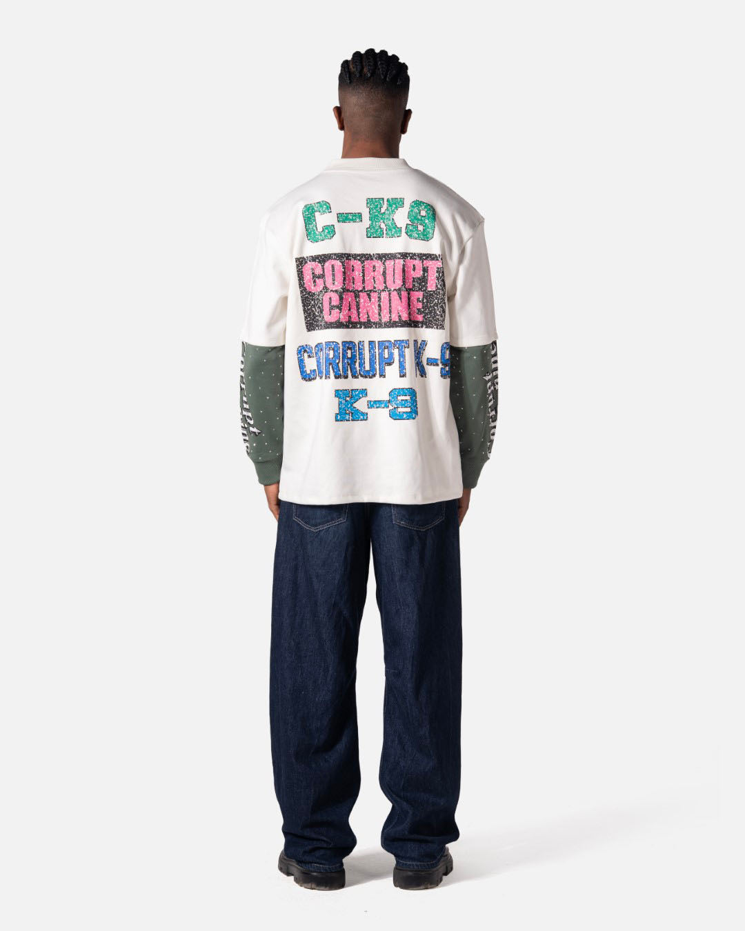 C-K9 DUAL SHADE DOUBLE LAYER RHINESTONE SWEATSHIRT