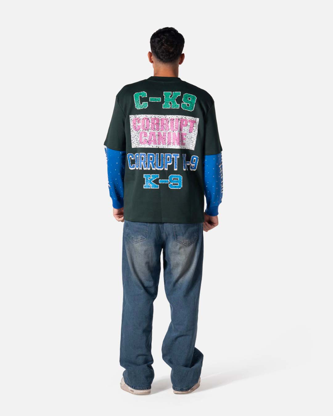 C-K9 DUAL SHADE DOUBLE LAYER RHINESTONE SWEATSHIRT