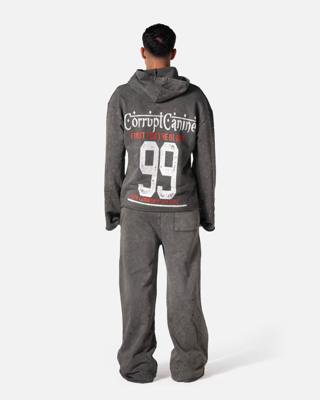 MASKED GLORY RHINESTONE CORRUPT CANINE STREET HOODIE