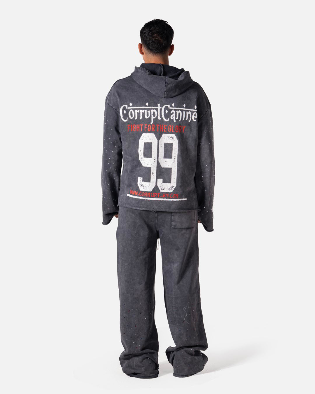 MASKED GLORY RHINESTONE CORRUPT CANINE STREET HOODIE