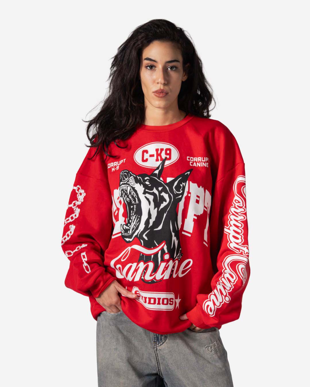 C-K9 SAVAGE DOG GRAPHIC CREWNECK SWEATSHIRT