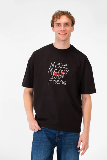 CORRUPT TEXT PRINT OVERSIZE T-SHIRT