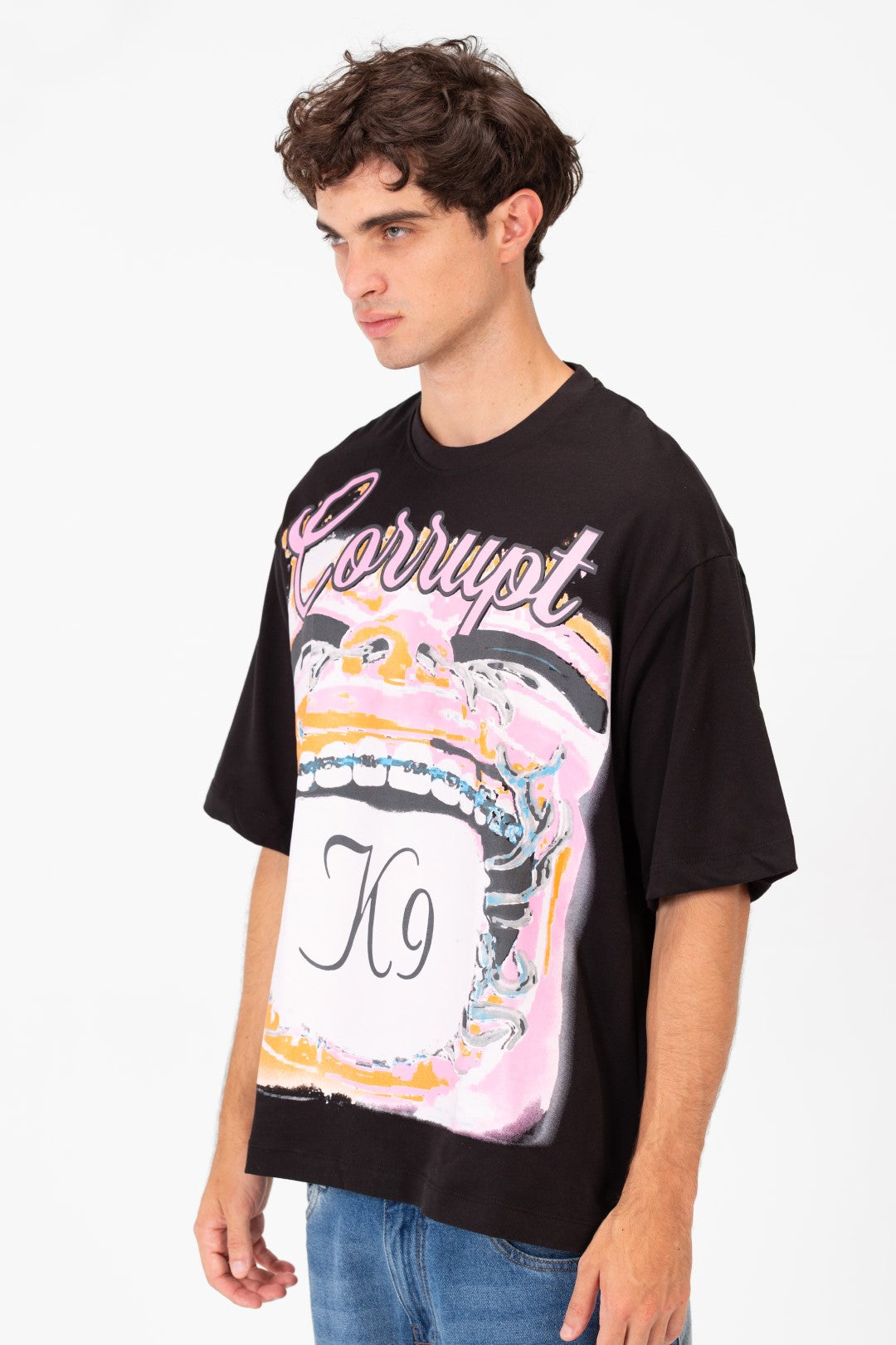 CORRUPT K9 FACE PRINT HALF SLEEVE T-SHIRT