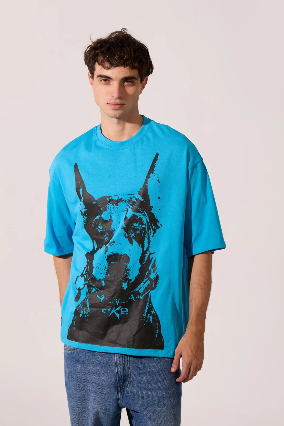 DOGGY PRINT HALF SLEEVE ROUNDED CK9 T-SHIRT